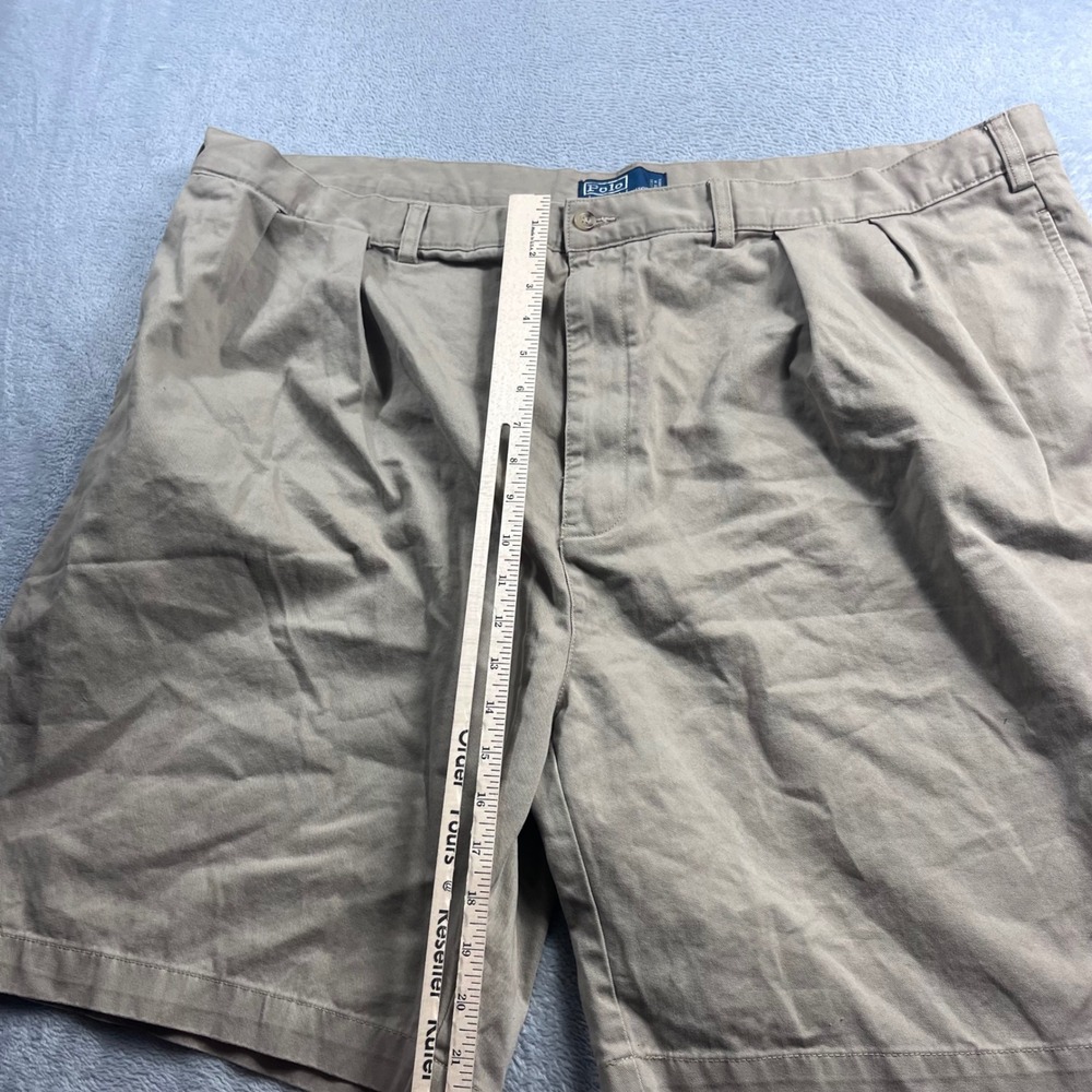Polo Ralph Lauren Mens Pleated Chino Shorts Khaki Tan 100% Cotton Size 50B - Picture 5 of 10